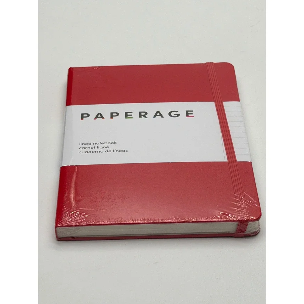 Paperage Red Lined Notebook 5.6x8 inch 160 Pages Hardcover Journal 88003 NEW